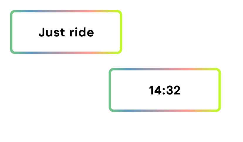 Just ride interface showing ride recording