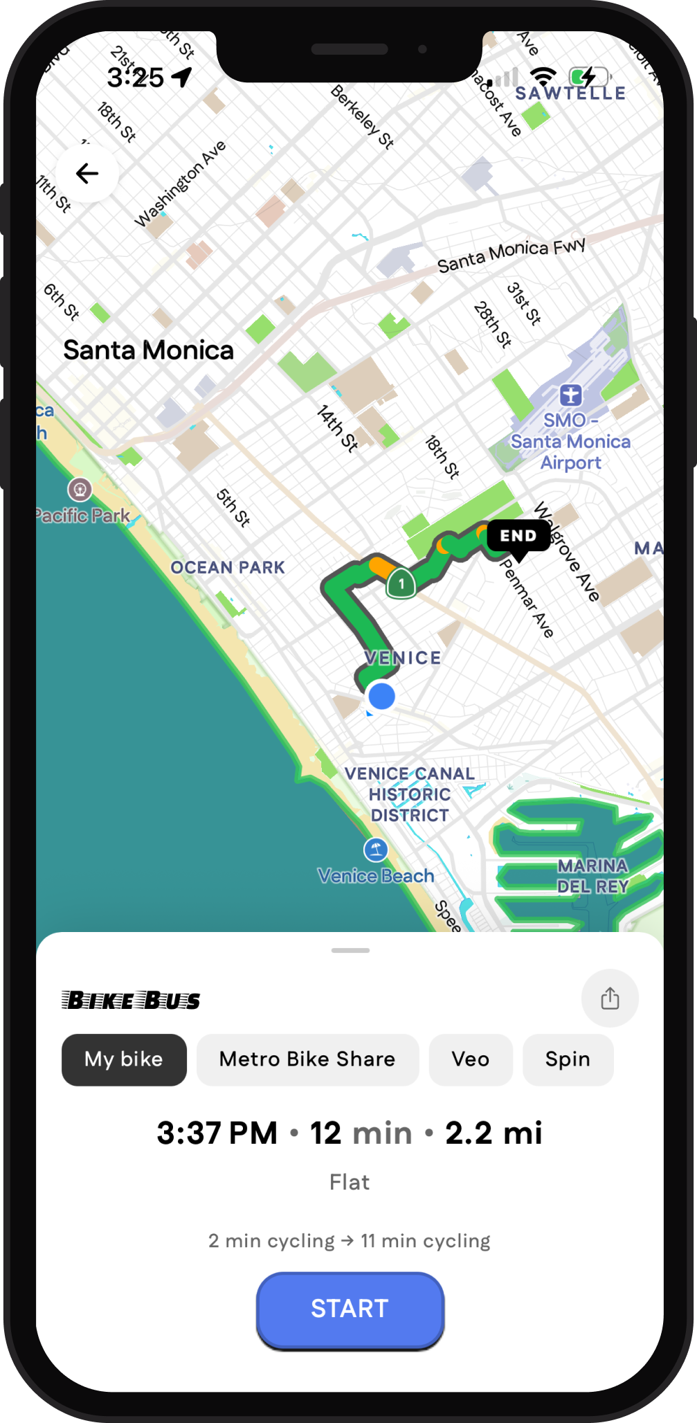 Group ride route overview